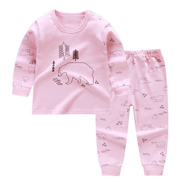 Bộ cotton cài cúc vai