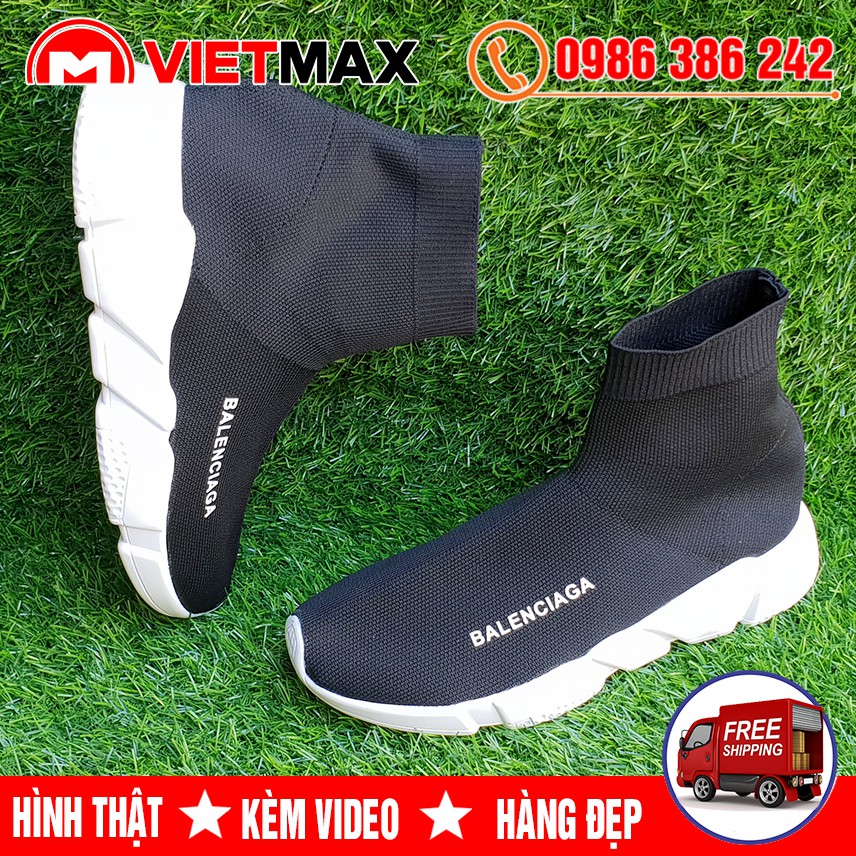 💎 [GIÁ SỐC] Giày Balen Cổ Chun Đen Trắng Cổ Cao Nam Nữ | BigBuy360 - bigbuy360.vn