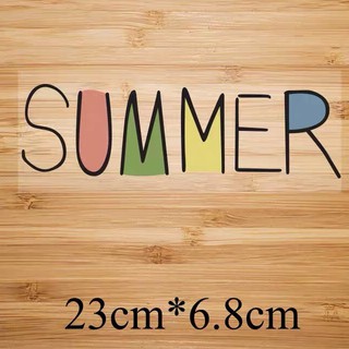 Hình ủi lên áo - mẫu chữ ''SUMMER'' màu sắc