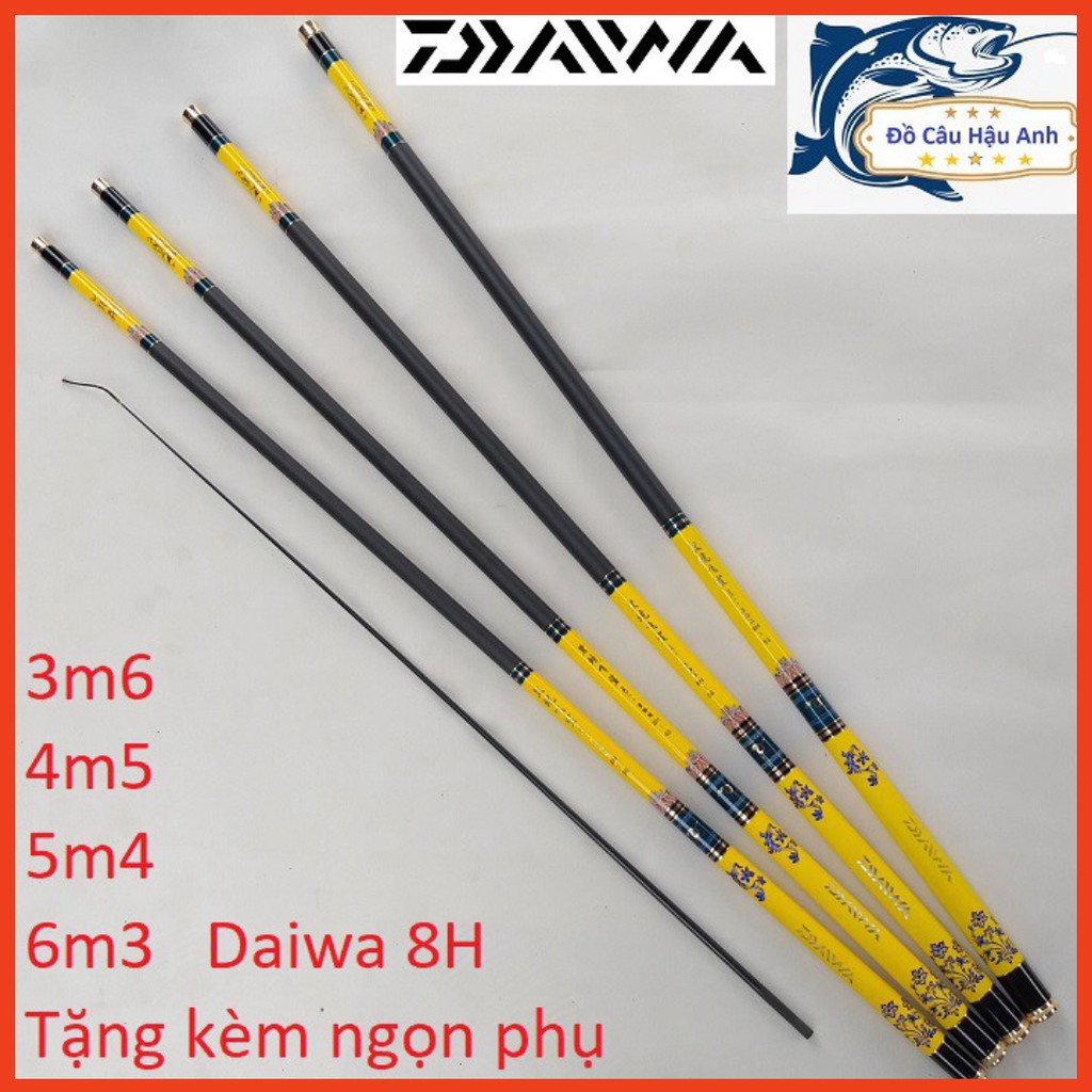 (Chất lượng cao) Cần câu tay Daiwa 8H Vàng Hoa Tặng kèm ngọn phụ ( giá siêu khuyến mại )
