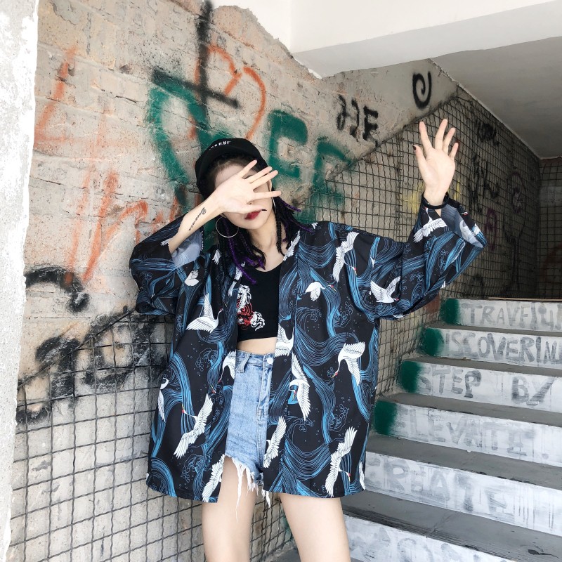 Áo Khoác Cardigan Nam Nữ dáng Kimono Haori Cá KOI Cá Chép màu đen trắng phong cách Nhật Bản Cosplay cho các tín đồ Anime | BigBuy360 - bigbuy360.vn