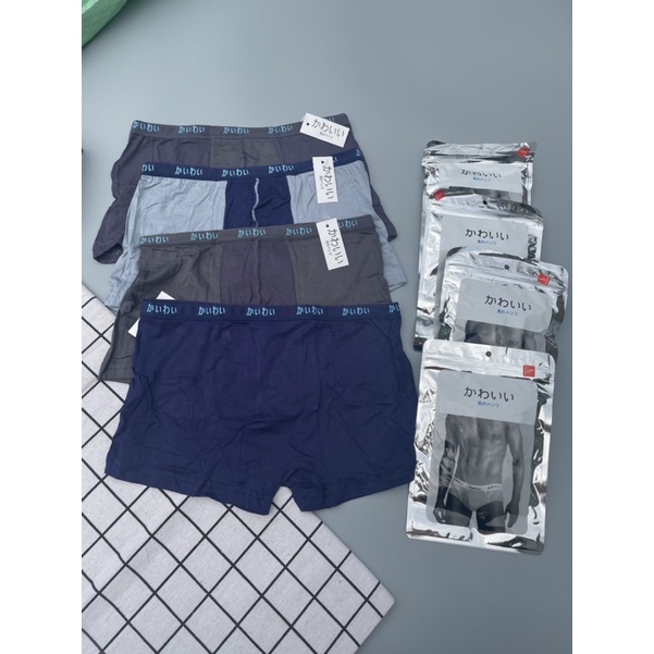 Quần sịp boxer cotton 100% siêu mát  kèm túi zip