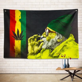 Tấm vải treo tường họa tiết Jamaica rock reggae màu đỏ/vàng/xanh lá cây
