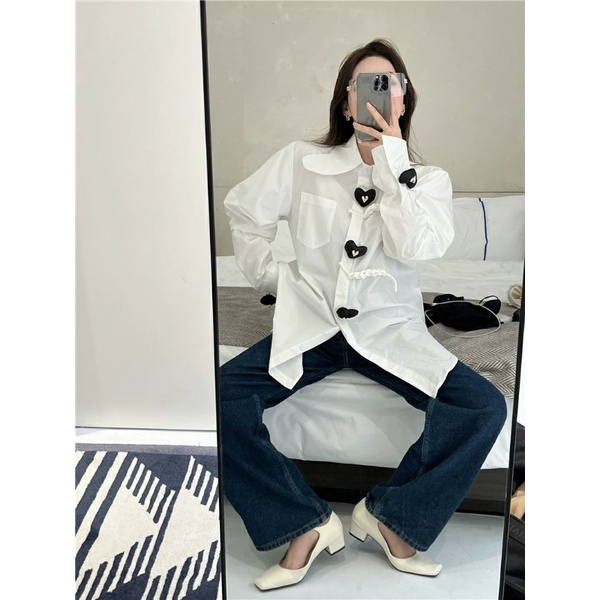 ÁO SƠ MI ĐÍNH TIM CÁCH ĐIỆU