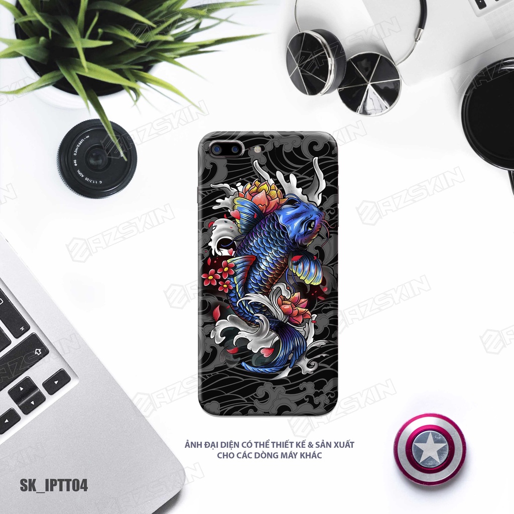 Miếng Dán Skin Cá Chép Dành Cho IPhone 12/13/14 Pro Max |SK_IPHTT04| Chất Liệu Nhập Khẩu, Khuôn Cắt CNC Dán Lưng Viền