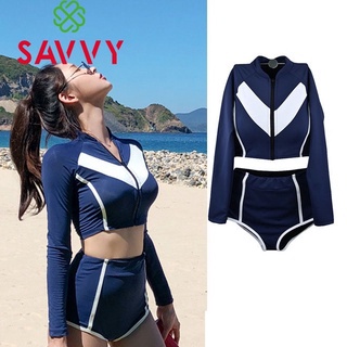 Bộ Đồ Bơi Nữ, Bikini Đi Tắm Biển 2 Mảnh, Áo Tắm Biển Dài Tay Hàn Quốc SAVVY