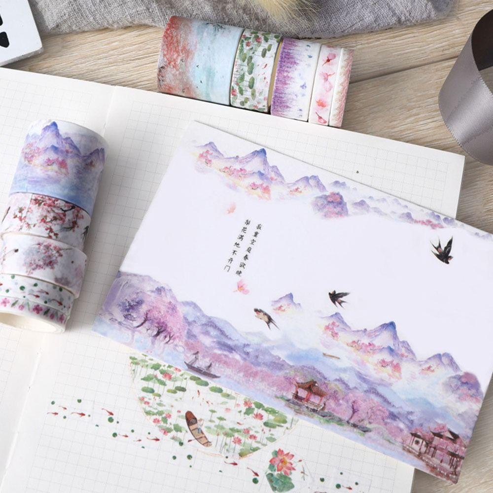PISTA Set 10 Cuộn Băng Keo Dán Trang Trí Sổ Tay DIY