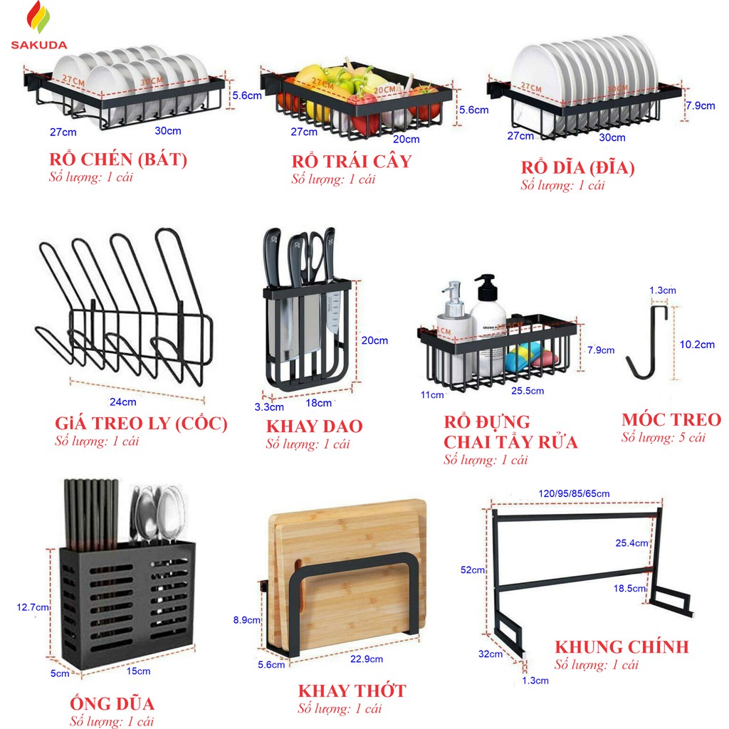 Kệ Úp Chén Bát Trên Bồn Rửa K-Shelf, Kệ Chén Đa Năng Phủ Sơn Tĩnh Điện Chống Ăn Mòn, Chống Trầy Xướt