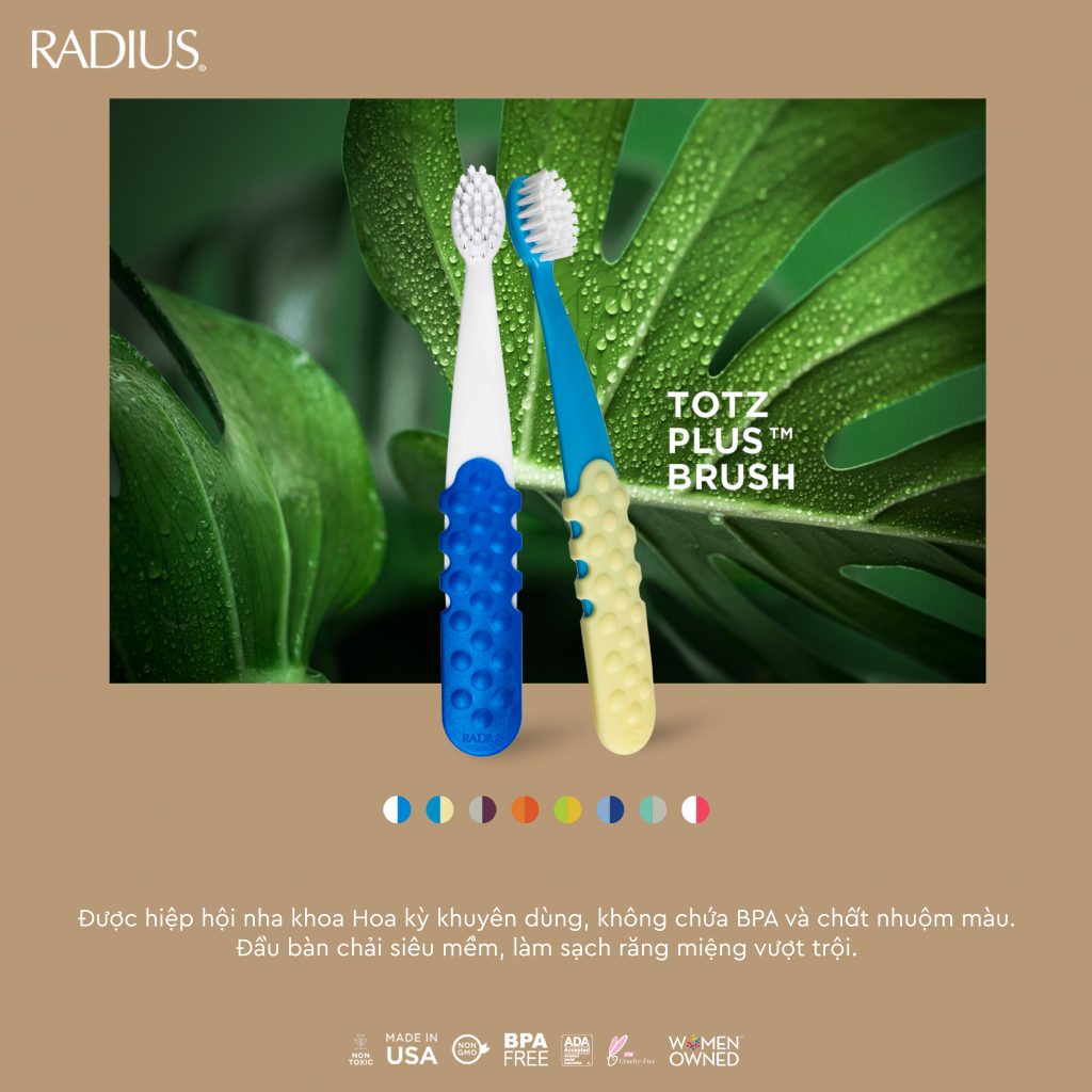 Bàn Chải Siêu Mềm Radius Cho Bé từ 1 đến 3 tuổi Totz Plus Brush