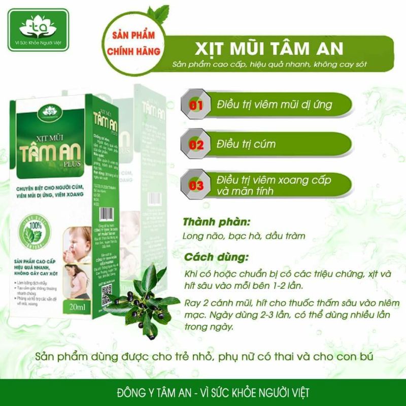 Xịt Mũi Tâm An cho Mẹ và Bé