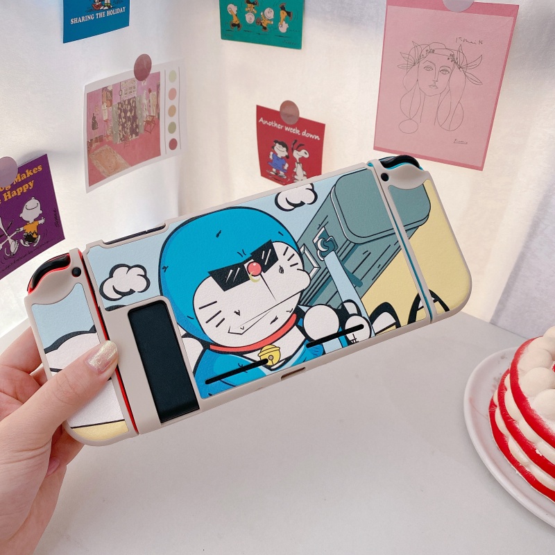 Vỏ bọc tay cầm điều khiển chơi game Nintendo Switch bằng da silicon hình hoạt hình dễ thương