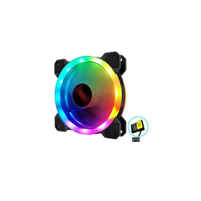 Quạt tản nhiệt Coolmoon K2 led RGB, tự động đổi màu, fan led RGB TOPGEAR-PC