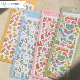 1 miếng dán trang trí sổ tay hình hoa hồng và chú hươu
