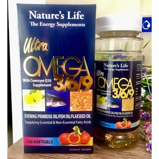 Viên dầu cá Omega 369 Nature Life Bổ não, sáng mắt, khỏe mạnh tim mạch, tăng cường trí nhớ - Hộp 100 viên