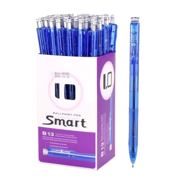 Bút bi bấm Baoke Smart B13 ngòi 1.0mm mực xanh - 1 cây
