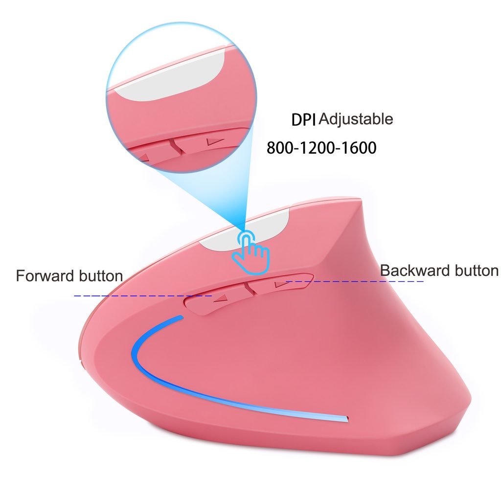 Chuột Quang Không Dây 2.4ghz 1600dpi rgb 6 Nút Bấm Dùng Để Chơi Game