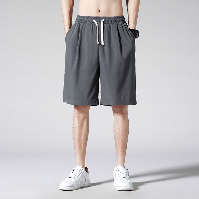 Quần short 3 tấc dáng rộng vải lụa lạnh kiểu Hàn Quốc cá tính cho nam