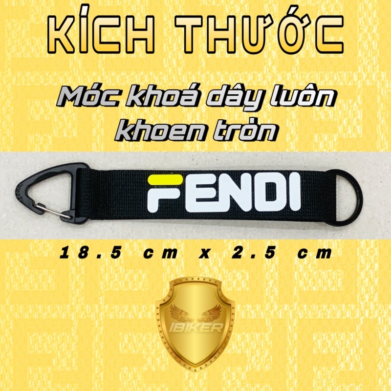 Móc khoá dây FENDI - phụ kiện thời trang, cá tính dùng để móc khoá xe, móc khoá nhà cửa, móc chìa khoá remote smartkey