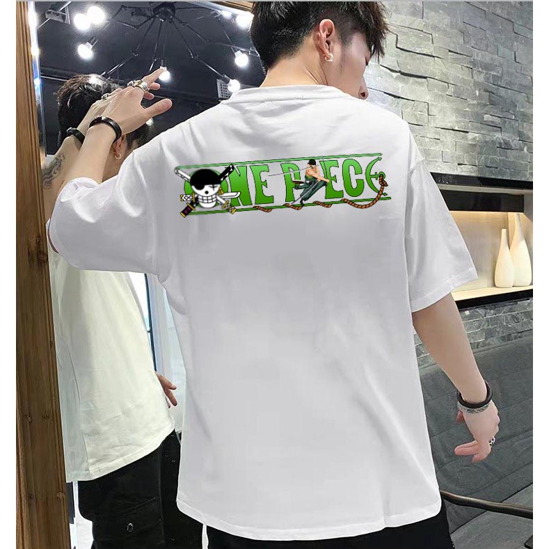 Áo phông ZORO GREEN form rộng tay lửng nam nữ unisex full size màu trắng basic tee phông oversize