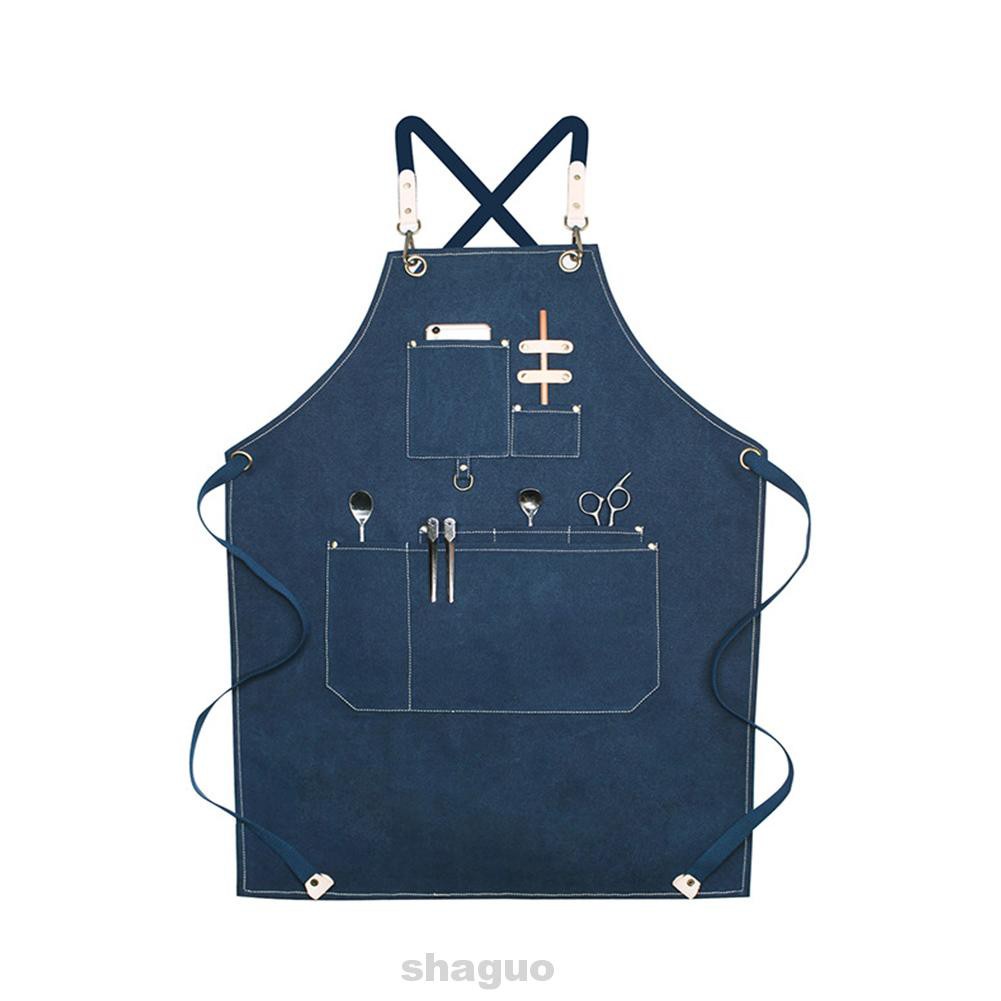 Women Mens Gardening Home Adjustable Quick Release With Pockets Thickened Work Kitchen BBQ Cross Back Straps Chef Apron