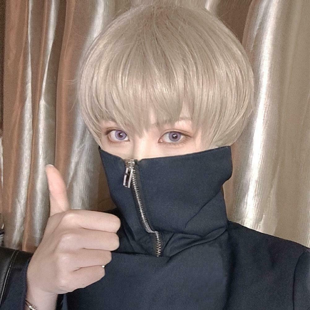 Tóc Giả Ngắn Phong Cách Jujutsu Kaisen Toge Inumaki Cho Cosplay O9Z7