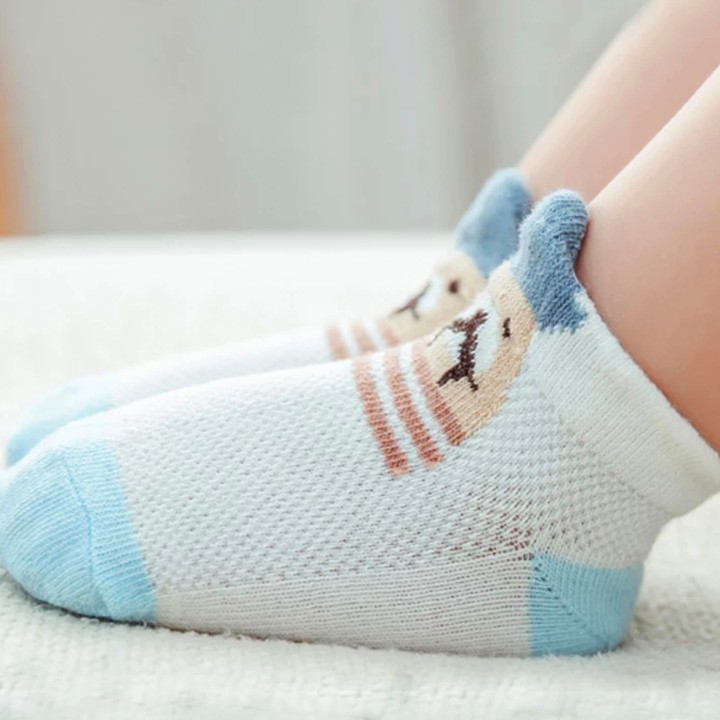 Set 5 đôi tất lưới cổ thấp cho bé trai và bé gái từ 0-2 tuổi chất cotton lưới thông thoáng nhẹ nhàng Baby-S - ST002