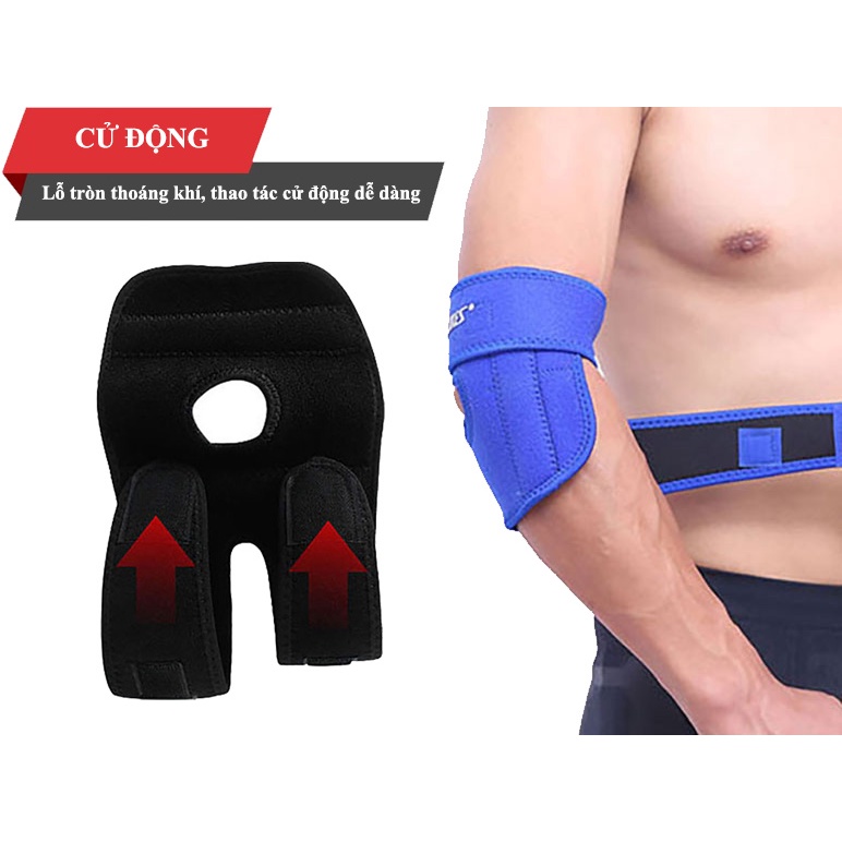 Đai khuỷu tay aolikes 7946 bán sỉ có đệm hơi silicone băng quấn bắp cánh bó bảo vệ thể thao gym yoga