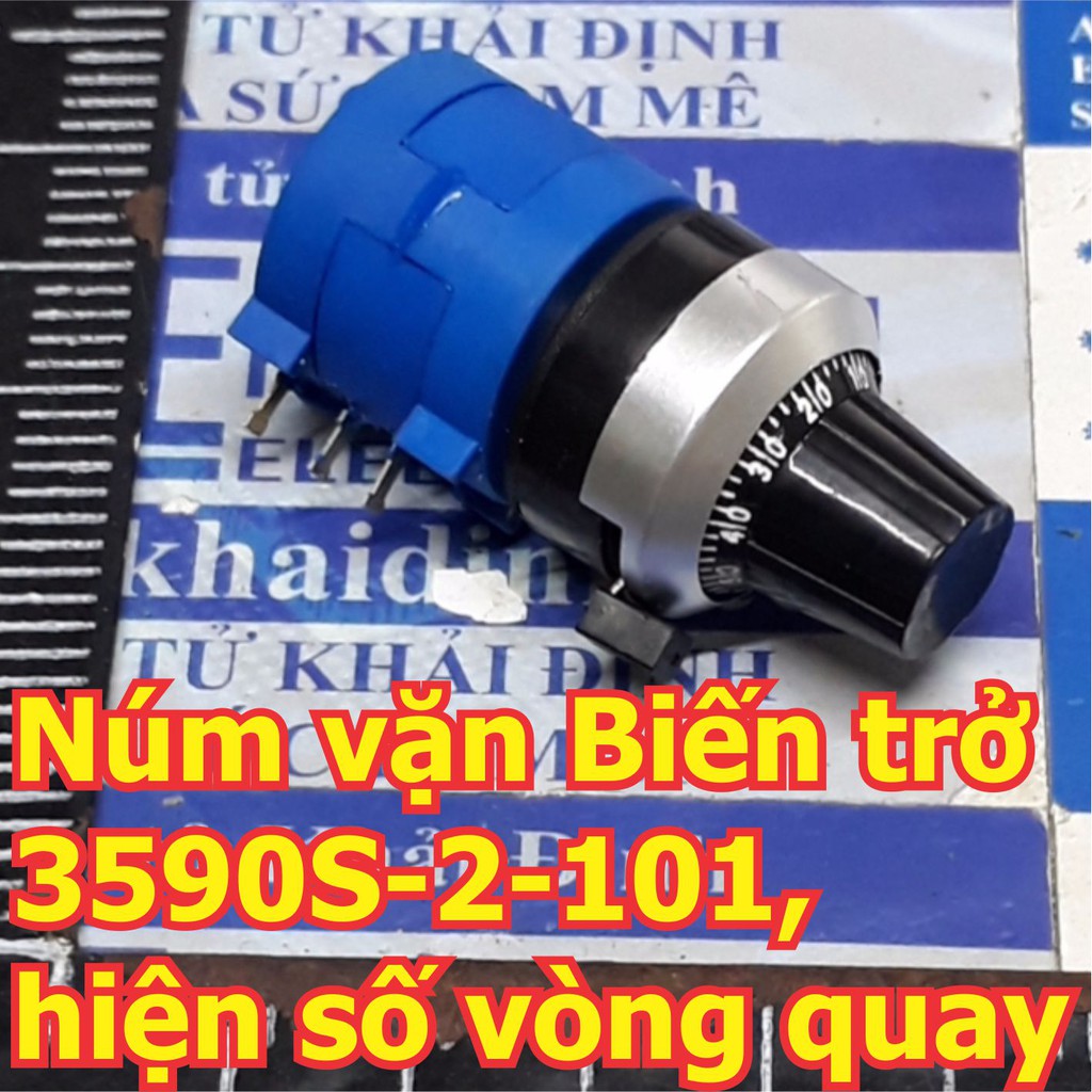 Núm vặn Biến trở Potentiometer xanh dương 3590S-2-101, hiện số vòng quay kde6215