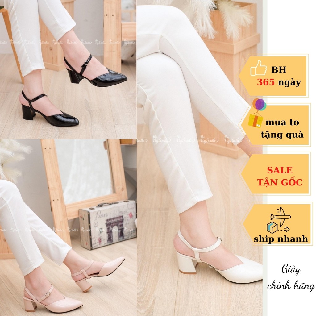 Giày cao gót bít mũi khóa 5cm  FLASH SALE   - THE NYSMILE - Gót vuông công sở - BITA