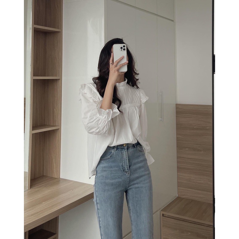 Blazer dạ kẻ cam mẫu mới 2 lớp ảnh thật ở cuối