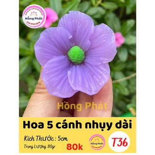 Khuôn silicon hoa 5 cánh nhụy dài - T36 - Silicon Hồng Phát