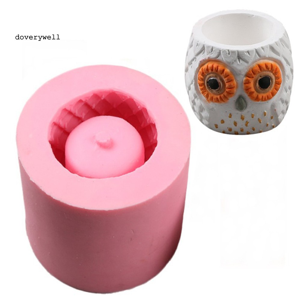 Khuôn Silicone Tạo Hình Trang Trí Chậu Cây Hình Chim Cú