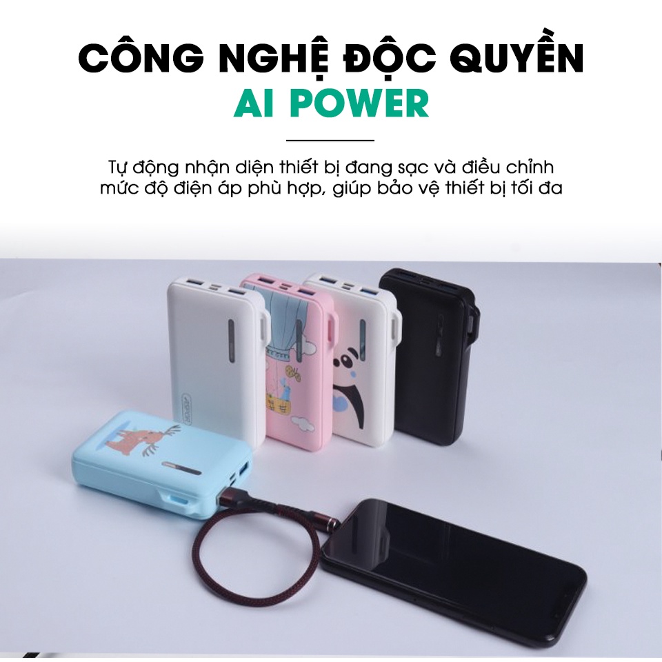 Tặng Qùa 100% Bộ Pin sạc dự phòng+Cáp sạc 10.000mah sạc nhanh 37wh ASPOR A358 lõi pin Polymer siêu bền