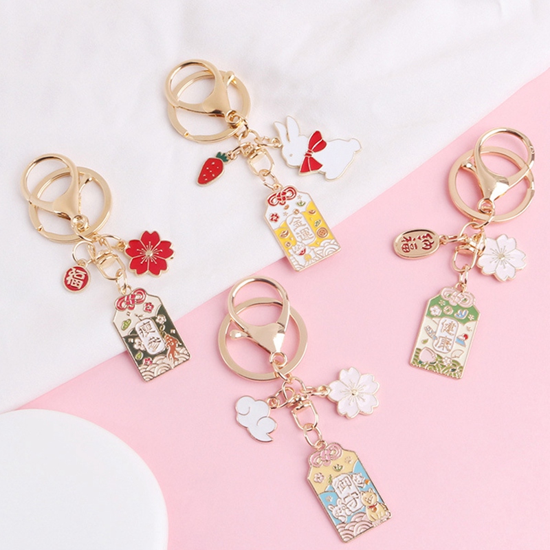 Móc khóa trang trí hình hoa anh đào kiểu Nhật Bản