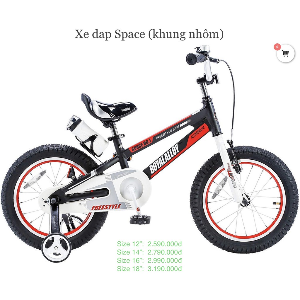 Size 16" Xe đạp trẻ em Royal Baby Space màu đen ( Royalbaby - xe đạp cho bé )