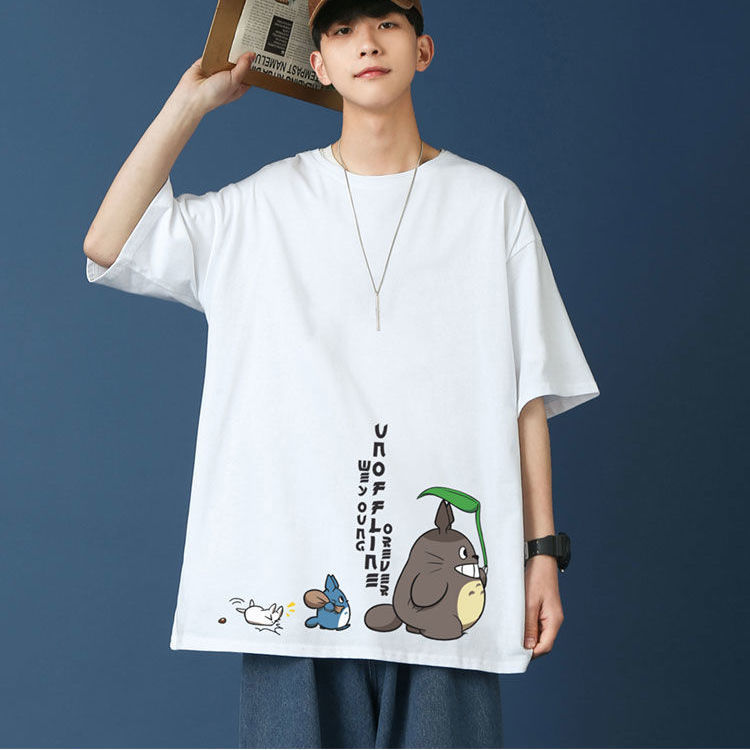 Áo Thun Nam Tay Ngắn In Hình Totoro Hồng Kông Size S-3XL