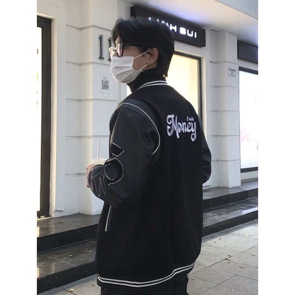 👏🏼 Áo khoác da 😗 varsity jacket MONEY | ÁO KHOÁC UNISEX NAM NỮ FIT 40-75KG