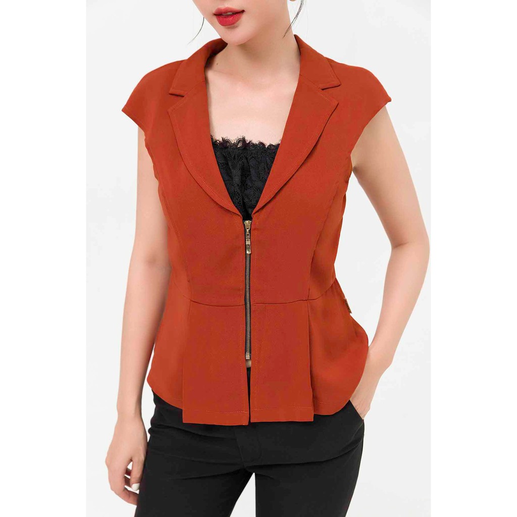 Áo kiểu peplum nữ khóa đồng LAMER L61B21Q004 (nhiều màu)