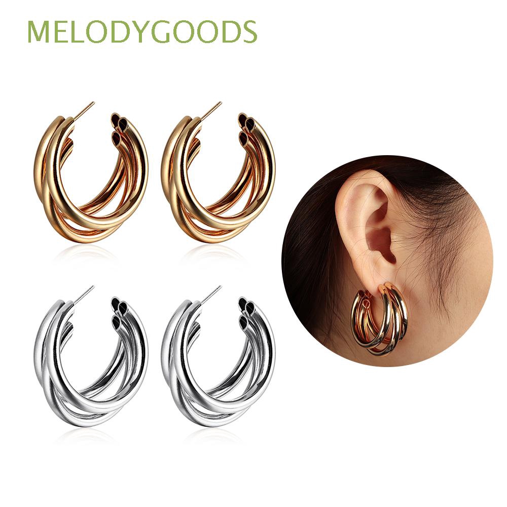 Khuyên tai tròn phong cách rock thiết kế đơn giản