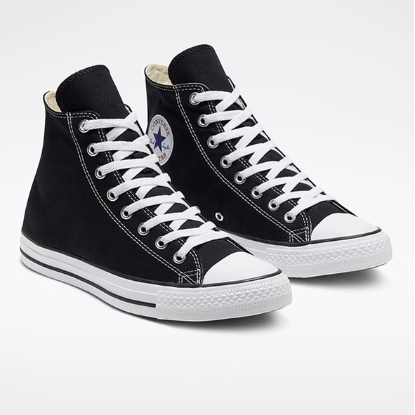 Giày Sneaker [REAL] Converse-Classic-Hi-Black-White