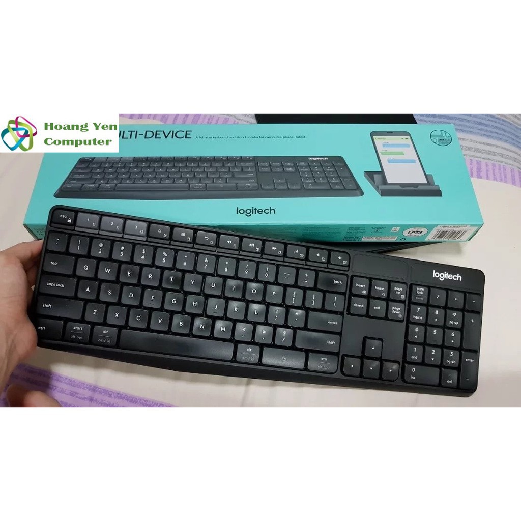 Bàn Phím Không Dây Logitech K375S Kết Nối 3 Thiết Bị, Kèm Giá Đỡ Điện Thoại - BH 24 Tháng Chính Hãng  - chuyensiphukien1