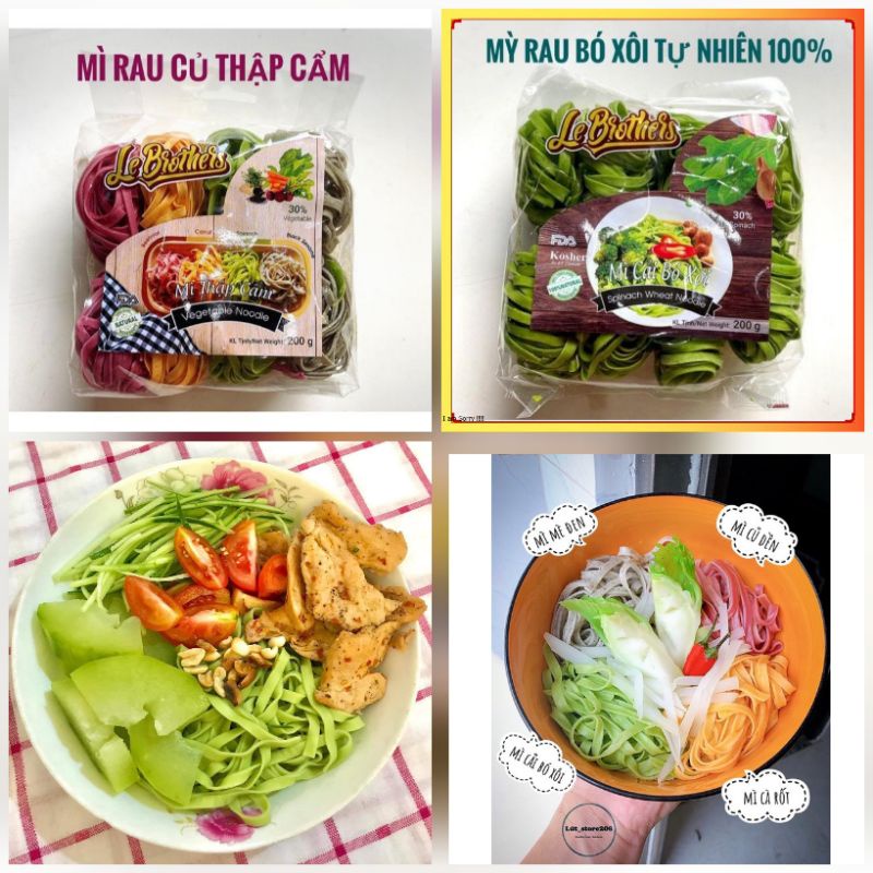 Mỳ rau củ thập cẩm Duy Anh Food - Mỳ rau organic eat clean giảm cân,ăn chay, thực dưỡng.( Túi 200g).