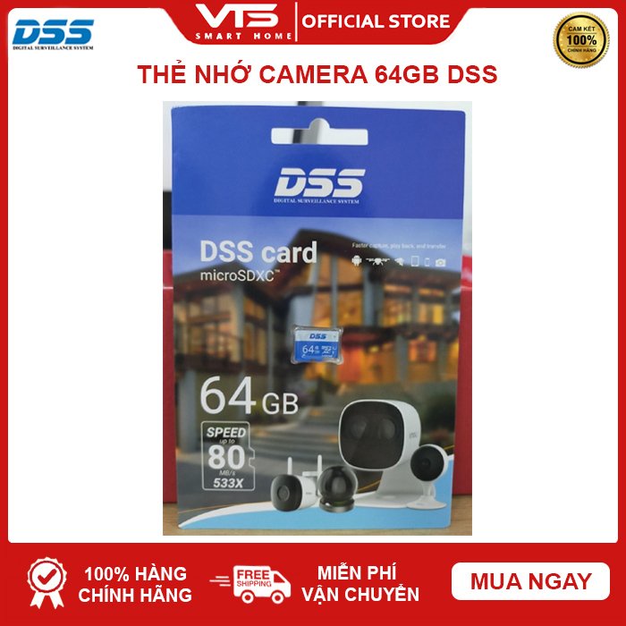 [NPP CHÍNH HÃNG] Thẻ nhớ 64GB DSS Micro SD Class 10 - Chuyên Dụng Cho Camera - Bảo Hành 3 Năm - VTS Smarthome