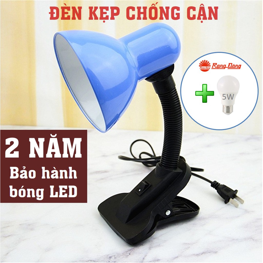 Đèn học kẹp bàn chống cận giá rẻ, bóng LED Rạng Đông, 2 năm bảo hành