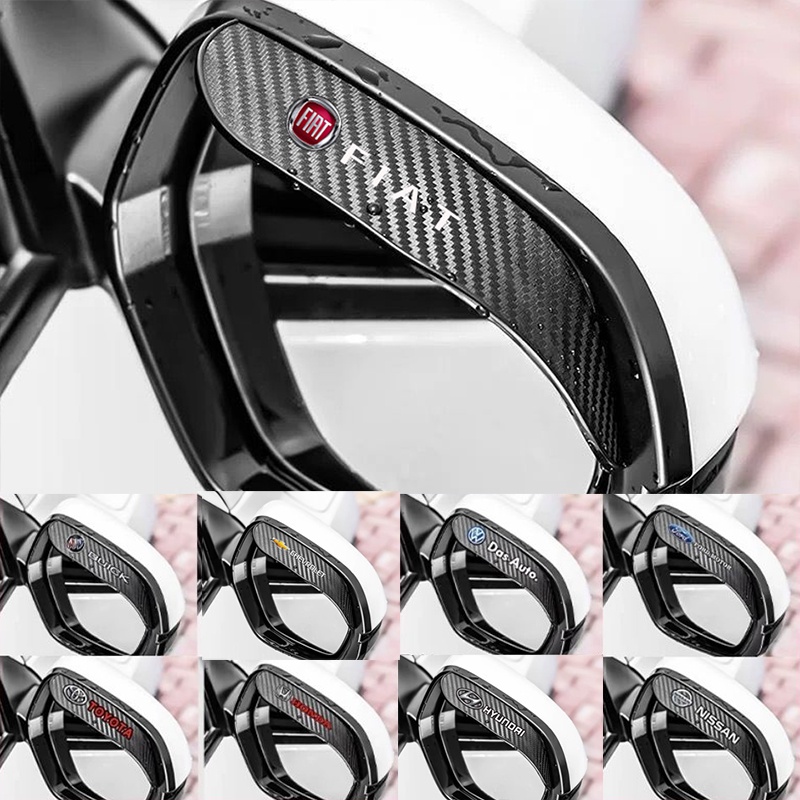 Set 2 Miếng Dán Kính Chiếu Hậu Bằng Sợi Carbon Dày Dặn Cho Xe Hơi GM