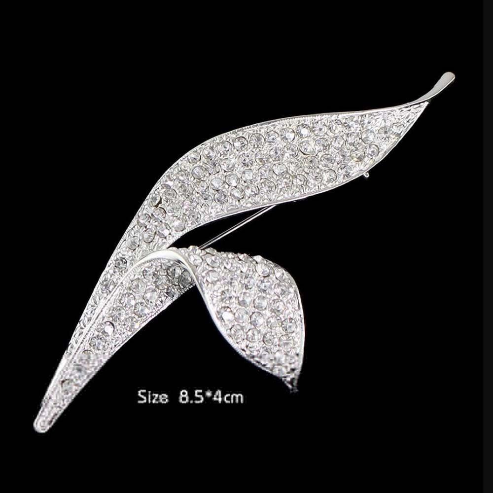 Trâm Cài Áo Đính Đá Sang Trọng Cho Nam Toàn Bộ|Huy Hiệu Cài Áo Hình Chiếc Lá Bằng Kim Loại Phong Cách Unisex