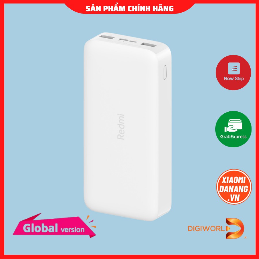 PIN SẠC DỰ PHÒNG REDMI 20000MAH BẢN QUỐC TẾ HÀNG DIGIWORLD BH 12 THÁNG