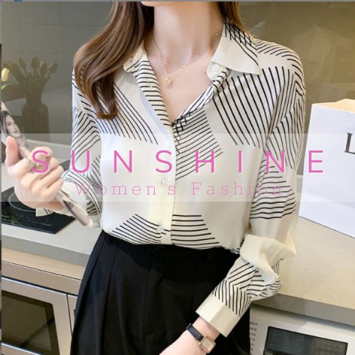 Áo sơ mi nữ dài tay công sở, văn phòng, đi chơi vải voan chất cực mát và nhẹ Sunshine S11