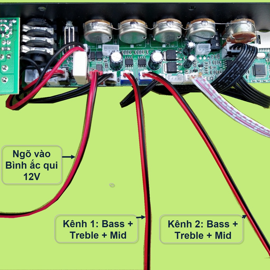 Mạch loa kéo 2 kênh riêng biệt 2 IC HY8110B 60W + 60W có nguồn xung 220V – Bluetooth thế hệ mới kèm micro đơn