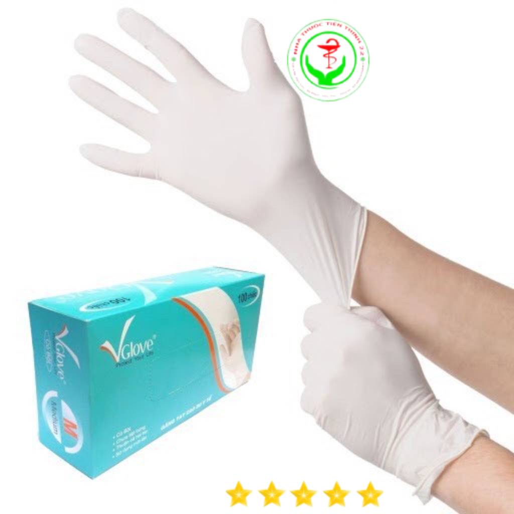 Găng tay y tế Vglove có bột hộp 100 cái